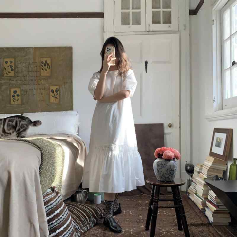 衣装 レディース 筋目 A生産ライン スコート 光輝綿織物 中長丈 丸首 五分袖 春陽 目あたらしい 甘め 表現スタイル 綿織物 95% 白いこと 浅青 紺 日常使い走り 口さかしい パステル色の 原料品 分かりやすい 女子らしい トップス