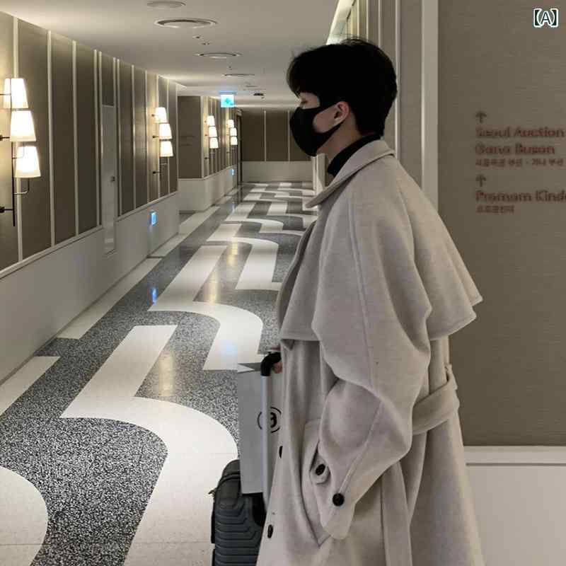 厚地の外套 メンズ 冬 朦々たる ロング丈 厚地の外套厚地の外套 韓国風 ゆったり ダブル乳ぶさ 酉の方角胴締め 付き添い人 羊毛調 ポリエステル 無地 ノン鉄 下げ翼衣嚢 一直線裾 牛乳白いこと ゆったり影ぼうし 兄ちゃん向け 休? 厚地の外套 厚地の外套類 冬用
