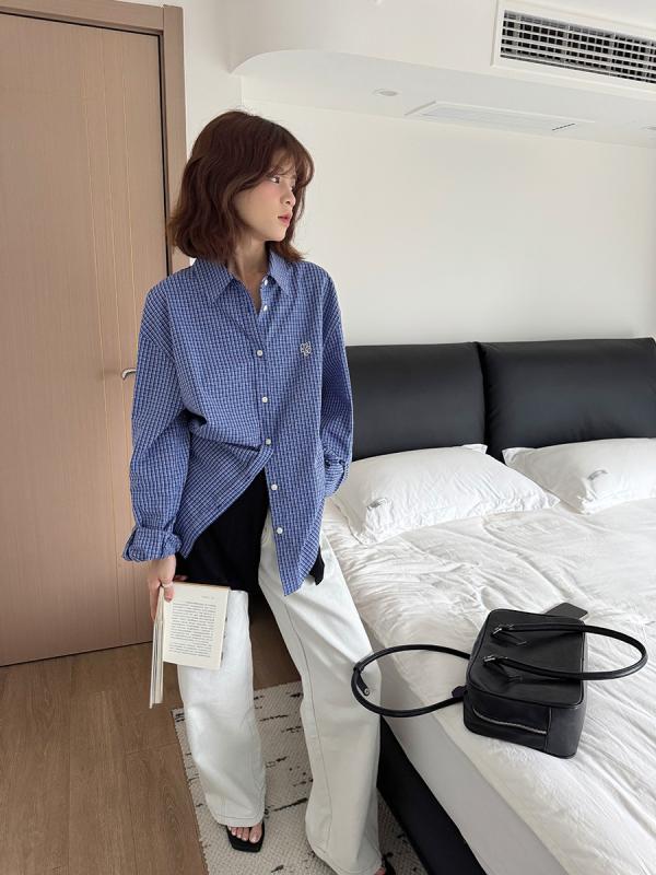 レディース プルオーバー トップス 綿 透かし彫り柄 刺しゅう 長袖 開衫 青み 春夏 烏兎 韓国風 休? ?松 か細い 真っただ中丈 プルオーバー色つや 照明ランプ色つや シングル前胸部 名取り草 綿織物原材料 綿織物80-90% 縞模様 照合のしるし柄 刺しゅうひな型 長袖シ