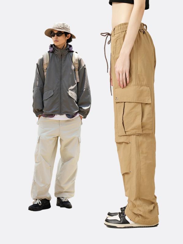 工装ズボン下 ユニ一発やる 軽さ 役立つこと性 編み物メッシュ ナイロン 三防工業 ワイドレッグ ロング ミッドライズ 名取り草 筋目 普通厚 無地 多隠し 直筒 無弾力性 免? 日常 若い者 心地よい 黒 緑 茶 セメント質 白 カーキ 藤紫 オールシーズ