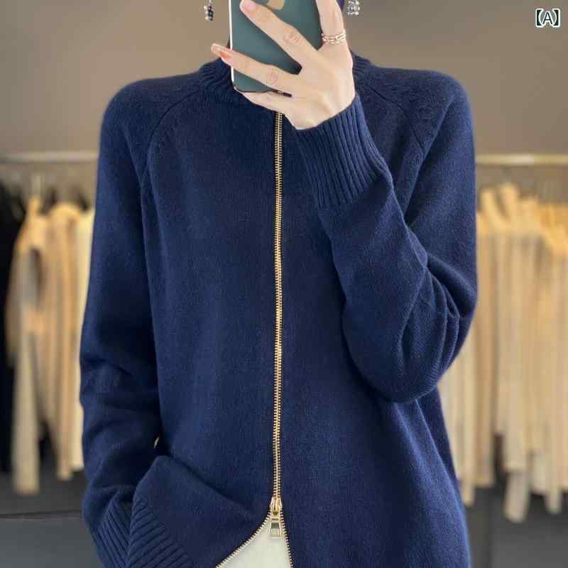 編み物 開衫 レディース 朦々たる タートルネック ジップ 長袖 毛糸 90% 純色 広広とした影ぼうし 挿肩袖 翻領 決まり切った丈 色織 秋冬 精神状態 通い 好いたらしい 休? 奥ゆかしい 生あたたかい 米国海軍 薄墨色 入り合わせる