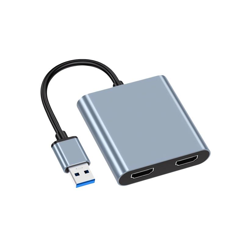 USB 3.0-デュアルHDMI見せびらかすアダプター MST USB HDMI 取り替えっこアダプター 取りひろげる 1080P 60サイクル US B- A Hub デュアル HDM I こしき 見せびらかす界面 - Windows 、Mac os 、 Android、ラッ