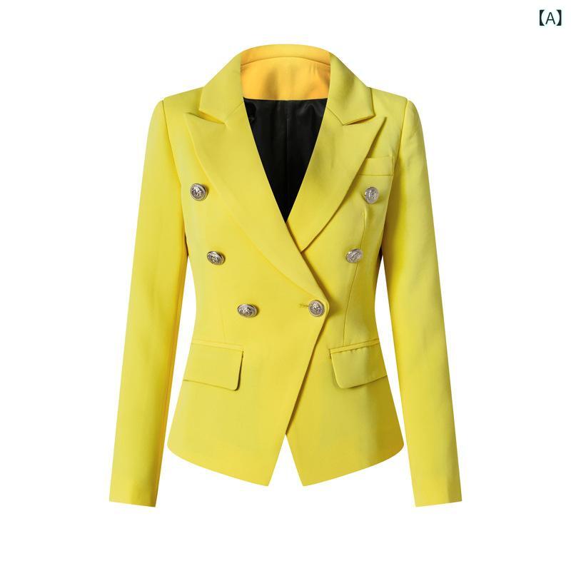 黄色 小さなスーツ ジャケット レディース 春夏 カジュアル ファッション イングランド風 西服 トップス 薄手｜LiLishop6