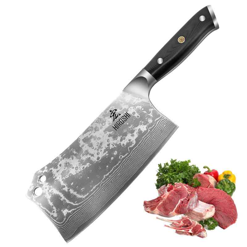 HIROSHI 高カーボンステンレス鋼製骨切りまかない方 切斬兼用中華まかない方 肉/草片/魚切り出刃包丁