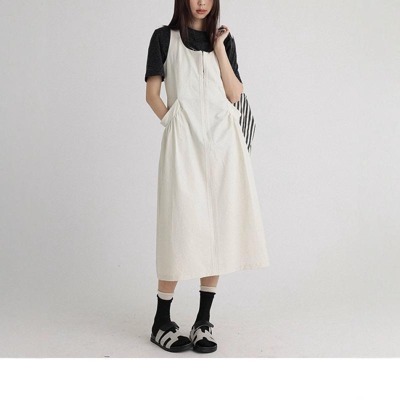 ワンピース レディース リゾート風 Aライン Uネック ノースリーブ 綿 麻 花柄 総柄 膝下丈 春夏｜LiLishop6