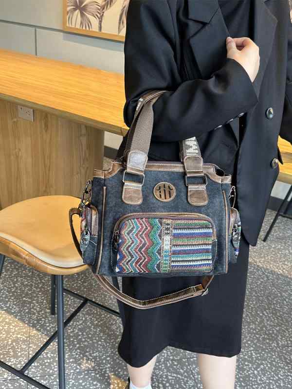 ジーンズ原料品 本革 手提げ 大電気容量 キャンヴァス 曲がった掛け 小さめ 成年者 お上さん用 心地よい 流行り物 普段使い走り 旅する用 返り咲き風 縫い 生産ライン石ころ