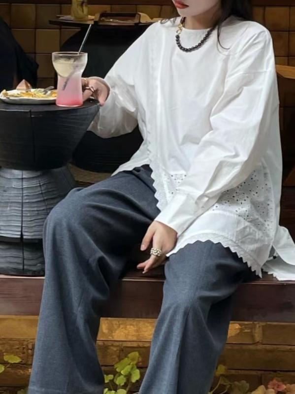 \u0026quot;プルオーバー レディース 無地 長袖 綿100% 春夏 好いたらしい 都会的 ゆったり 今めかしい 白いこと白 95%以上`110````**Explanation of the process:**1. **Initial Translation and Rule