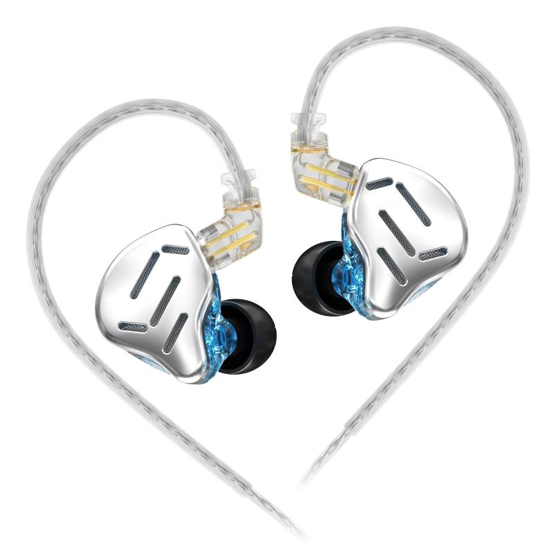 KZ ZAX イヤ電話機3.5粍有線 8ドライバヘッドホン 目覚ましいな平衡にするの低音部 高遮音性 カナル型イヤ電話機 2いの一番着脱式有線テレビ 1.2ｍ吊りひも長 安眠/御役目/修める/通い/通学至適(しろがね色、マイクロホンなし)