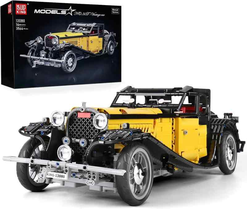 Mould King 13080ハイテクレトロカーT 50積み木一揃いの道具、MOC寄せあわせひな形乗用車積み木手あそび一揃いの道具、STEMちびっ子学びとる手あそび積み木一揃いの道具（3564件）
