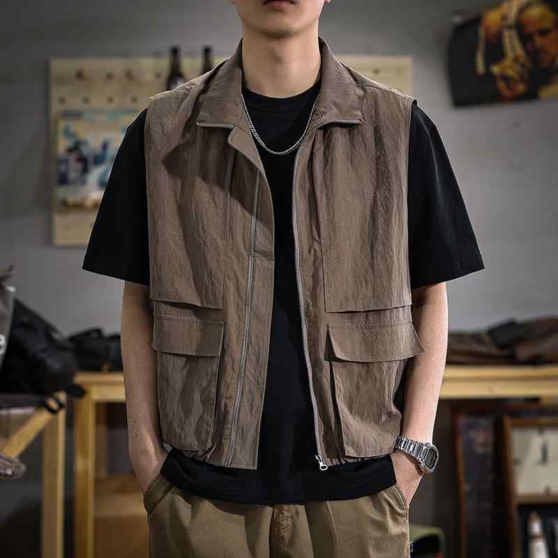 アウター メンズ より良い 心地よい 美式 レトロ 工装 上衣 点火装置薄墨色 2025年 秋