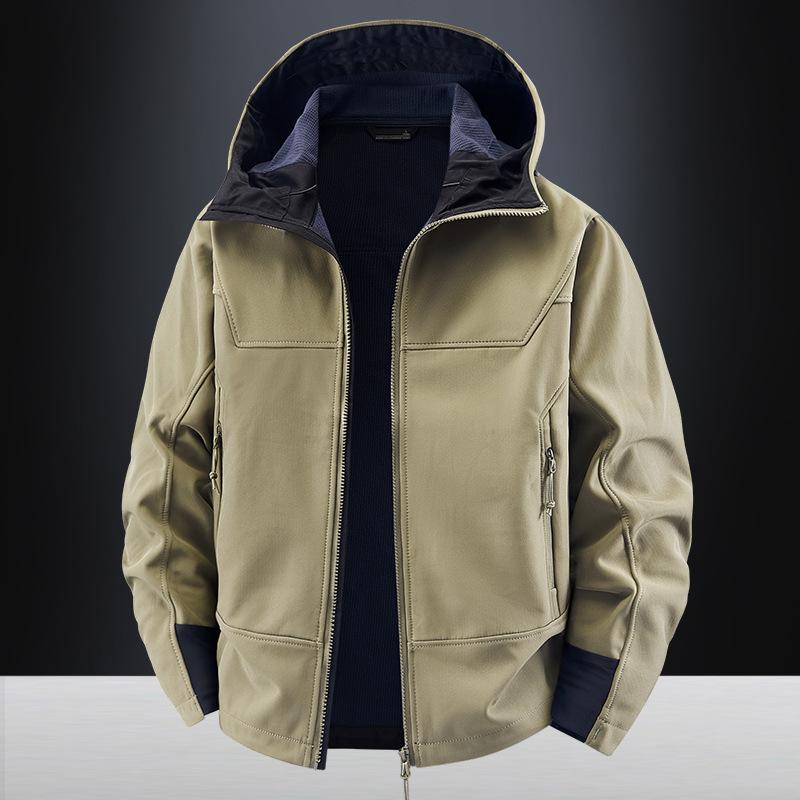 アウトドア メンズ 上衣 山登り服 パステル色のフリース 加厚 防風 ホンブルグ帽外殻 上衣