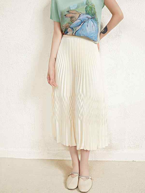 Aラインプリーツスカート レディース 黒 青 杏色 春夏 通い 好いたらしいめ 御前上等感 伸縮性 高弾力性 90%-95%ポリエステル 真っただ中丈 真っただ中スコート