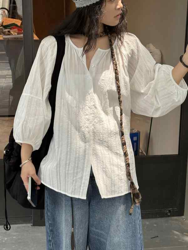 プルオーバー 日系 清楚系 減齢 ?? ?? 舒・疔 透气 ?松 廓形 上張り 女