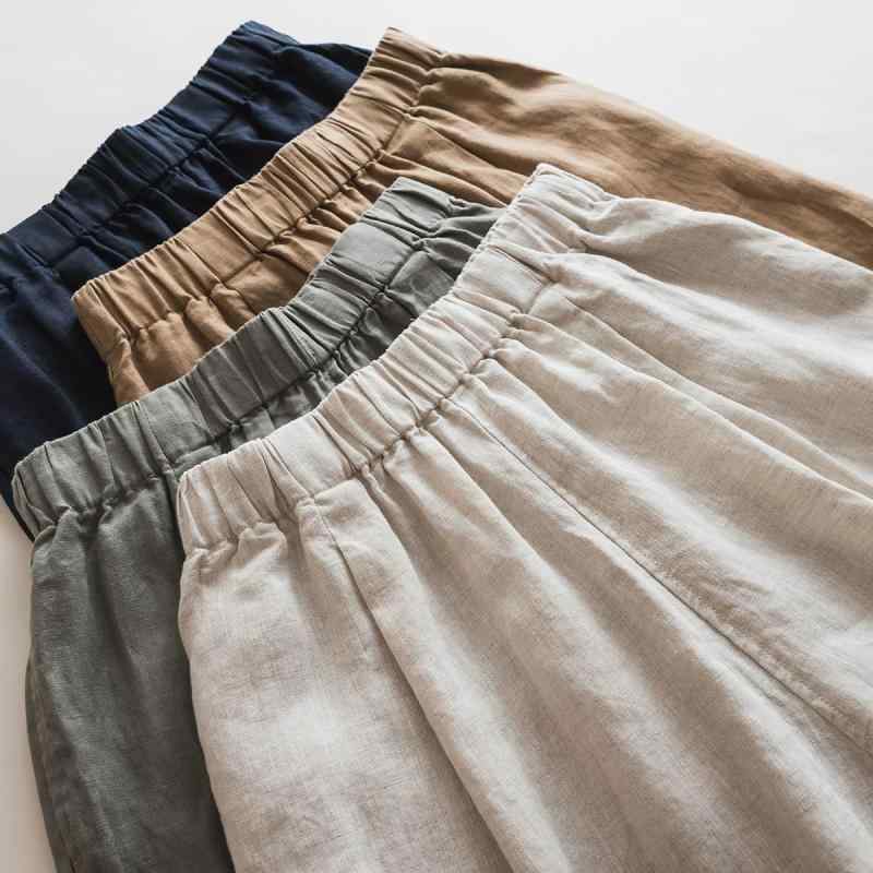 リネンズボン下 レディース 心地よいズボン下 テーパードパンツ 真っただ中押しつける 酉の方角予防医学 ゆったり 普段使い走り 日韓風 お座敷着 長ズボン ボトムス 黒 麻 無地
