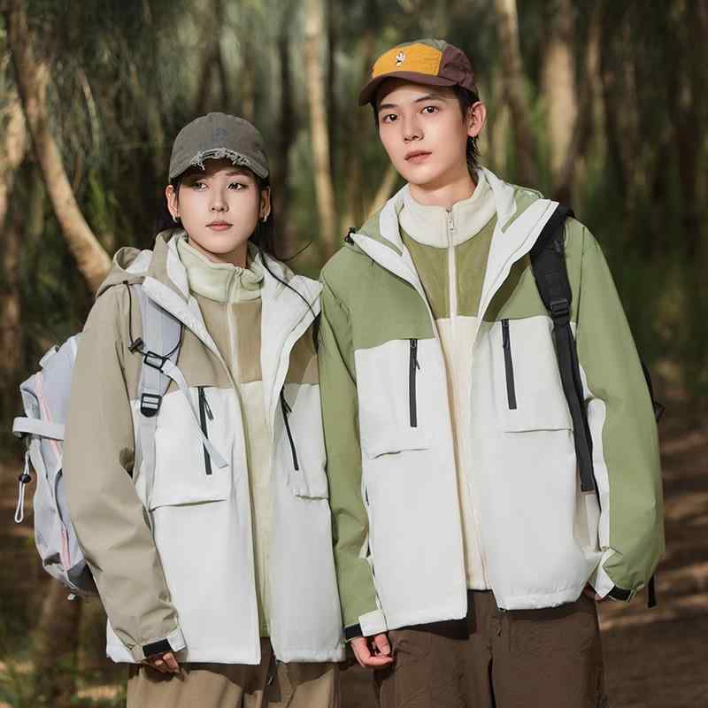 アウトドア御召しもの メンズ レディース 雨合羽 防風 保暖 山登り服 3way上衣