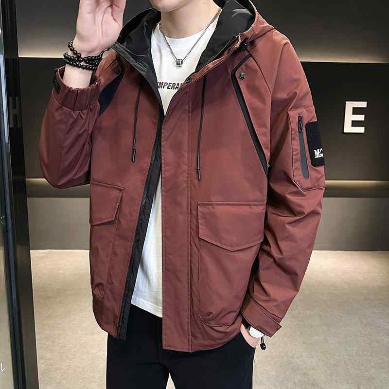 アウター メンズ 上衣 心地よい 秋服 薄っぺら 軽さ 撥水産業 紺 赤 カーキ 緑 2024年 新作