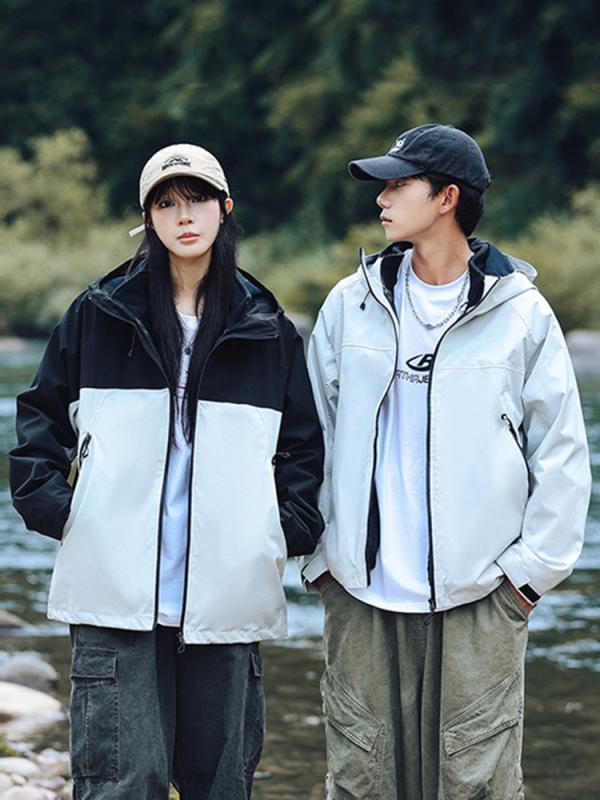 アウトドア御召しもの メンズ 雨合羽 防風 保温 山登り服 3way 取りはらい能力のあるはだ着 上衣 秋冬 黒鉛?
