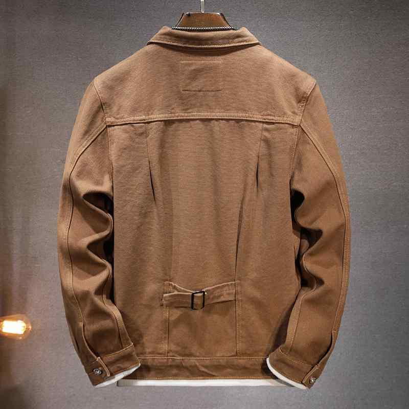 三春新品 阿美?? キャンヴァス 外衣 美式?古 多口袋 工装 牛仔?克 男 秋冬厚地の外套