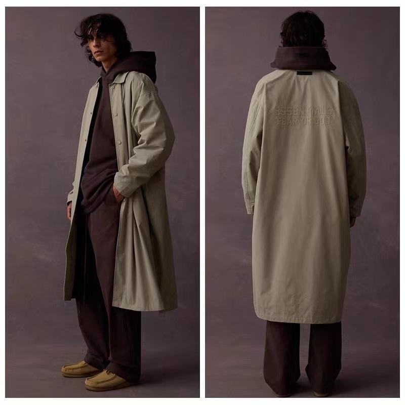 ESSENTIALS FOG トレンチコート メンズ 高街 ゆったり トップス ブランド名潮牌