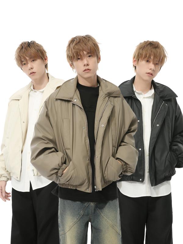 秋新作 PUなめし革上衣 メンズ 成人男性用 心地好い 今めかしい PUなめし革 成人男性用 分かりやすい 無地 長袖 翻襟 ジップアップ 黒いこと 赤銅色 カーキ 兄ちゃん用 好いたらしいめ 流行り物 アウター