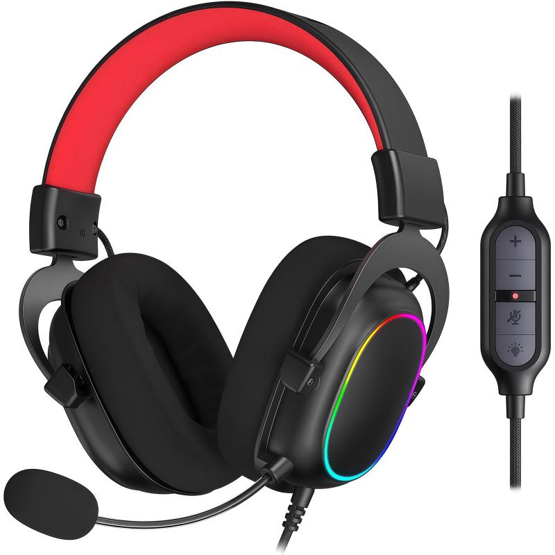H510 Zeus-X RGB 有線ゲーミングヘッドセット - 7.1chサラウンドサウンド - 53mmオーディオドライバー搭載メモリーフォームイヤーパッド（信頼性の高いファブリックカバー付き） - マルチプラッ｜LiLishop6