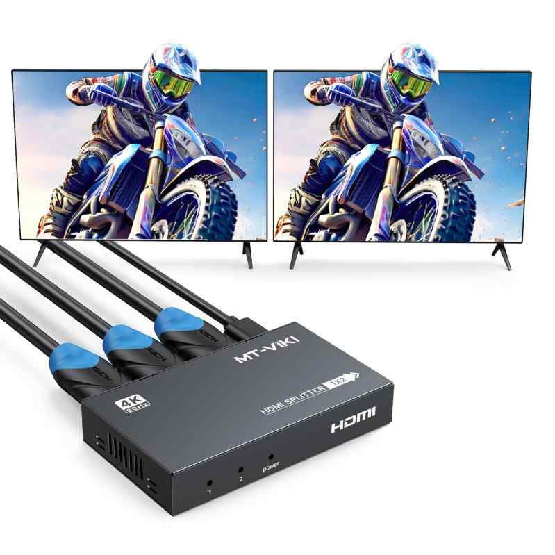 MT-VIKI HDMI分配器 4K@60Hz、HDMI分配器RGB 4:4:4、HDMI2.0b、HDCP2.2、18Gbps、PS4 Fire Stick HDTV用フルUHD分配器｜LiLishop6