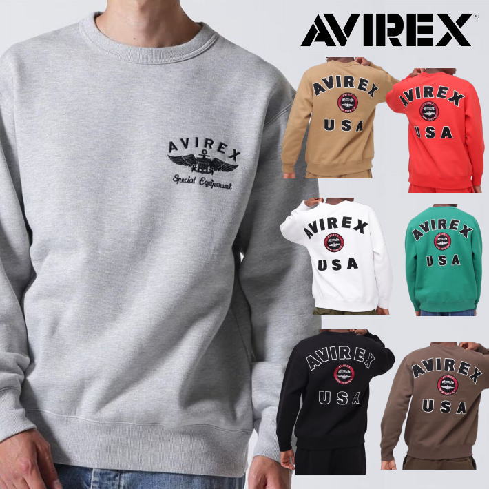 NECK アップリケ刺しゅう 7833932007 Y_U アビレックス 置き目品 今めかしい メンズ LOGO VARSITY ★REVM アヴィレックス 貨物輸送無料 ジャ