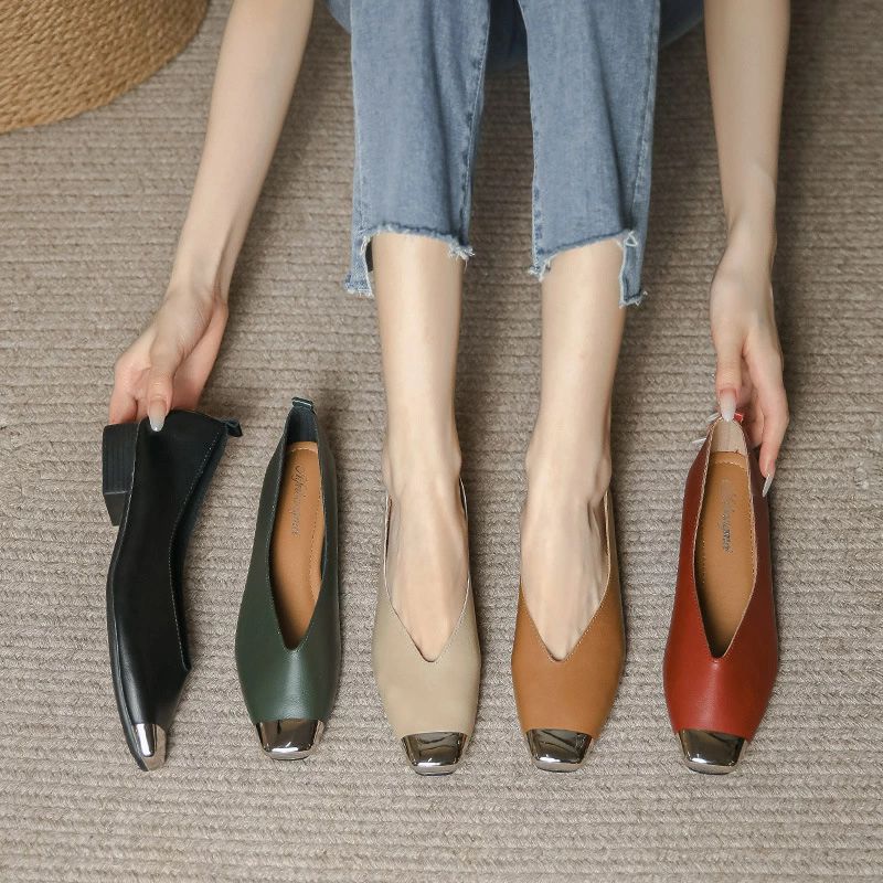レディース フラットシューズ 羊革 パンプス ローヒールパンプス 歩きやすい スクエアトゥ バレエシューズ らくちん 痛くない スリッポン 走れる 立ち仕事 靴 パンプス 疲れない ローヒール 痛くない ぺたんこ 歩きやすい 長時間 柔らかい 大きいサイズ