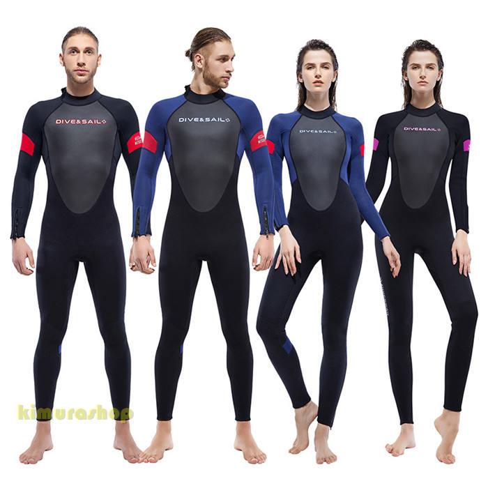 3mmウェットスーツ ウエットスーツ長袖 保温ストレッチ サーフィン 日焼け止め UVカットメンズ レディース メンズ フルスーツ バックジップ ネオプレン ダイビング｜LILIS shop