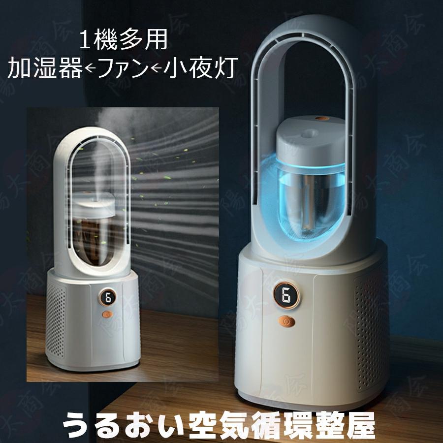 便利 速冷 省エネ 静音設計 加湿機能 持ち運びやすい 空気の循環 usb充電式 6段階風量調節 一台多役 冷風扇 空気清浄機 卓上 DCモーター 小型 羽なし
