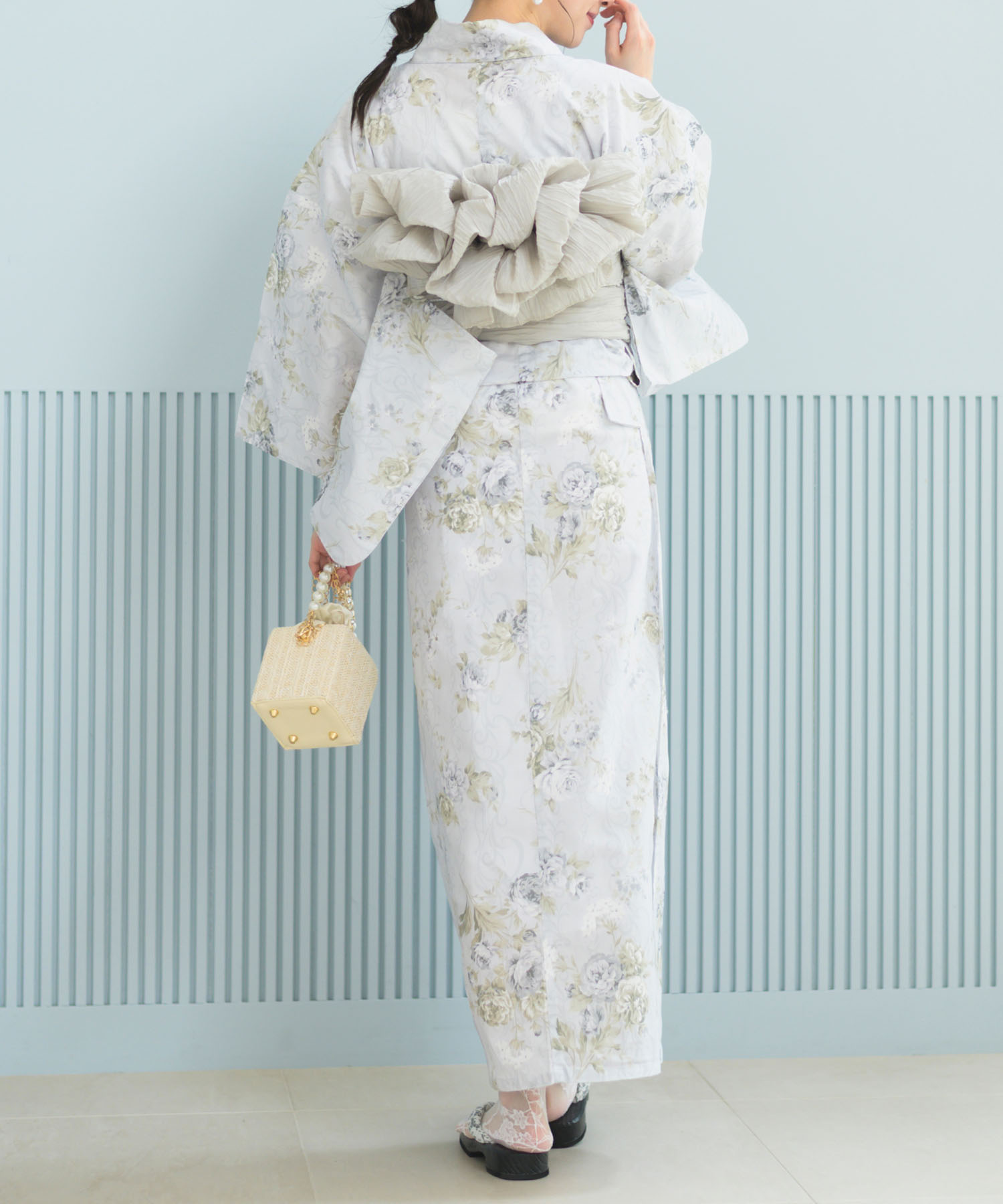 楽天市場】【 簡単着付け 下駄付き 5点セット 】 CELEN 浴衣 高