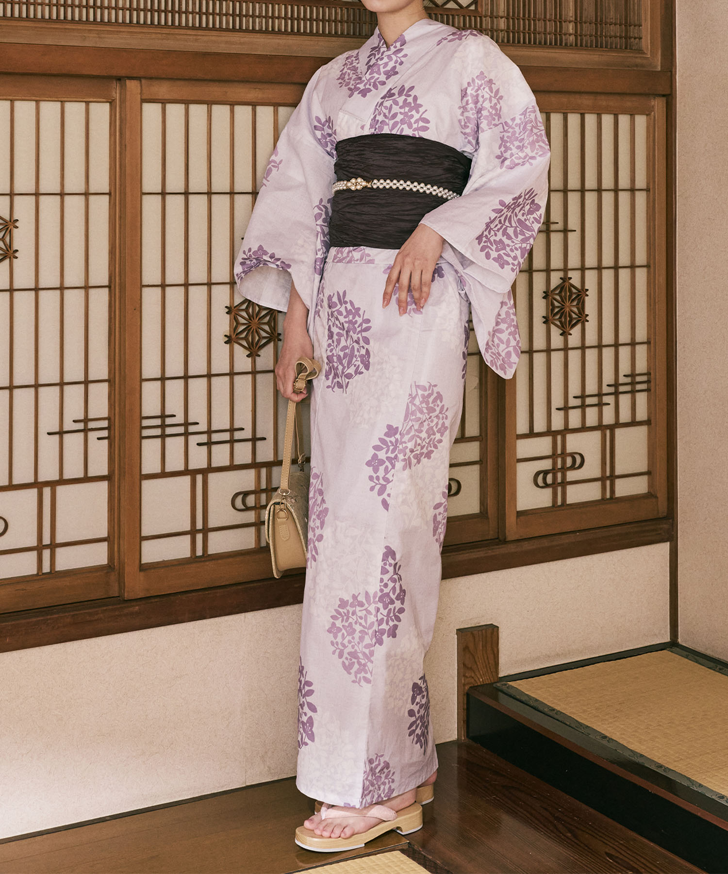 即日発送 | 【 人気柄 下駄付き 5点セット 】 花風アンティーク 1人で 簡単着付け CELEN 浴衣 高品質 レディース 兵児帯 腰紐 セット 簡単 着付け 大人 かわいい おしゃれ