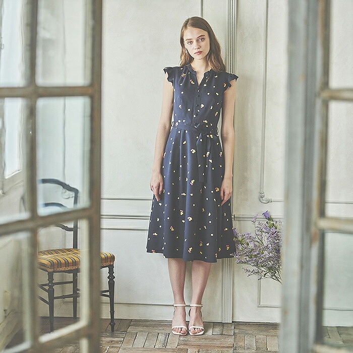 楽天市場 フルーツプリントワンピース ワンピース フルーツ フルーツ柄 プリントワンピース ウエストリボン ウエストマーク ワンピ ノースリーブ レディース おしゃれ かわいい フェミニン 代 30代 上品 Natural9