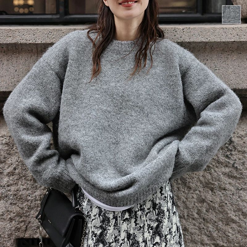 ニット レディース きれいめ セーター 厚手 カットソー 長袖 秋服 レディース クルーネック Uネック ゆったり 大きいサイズ きれいめ 体型カバー アウター プルオーバー オーバーサイズ 小顔効果 かわいい カジュアル お洒落 大人可愛い オフィス 通学 通勤 冬服 新作|Lillysart