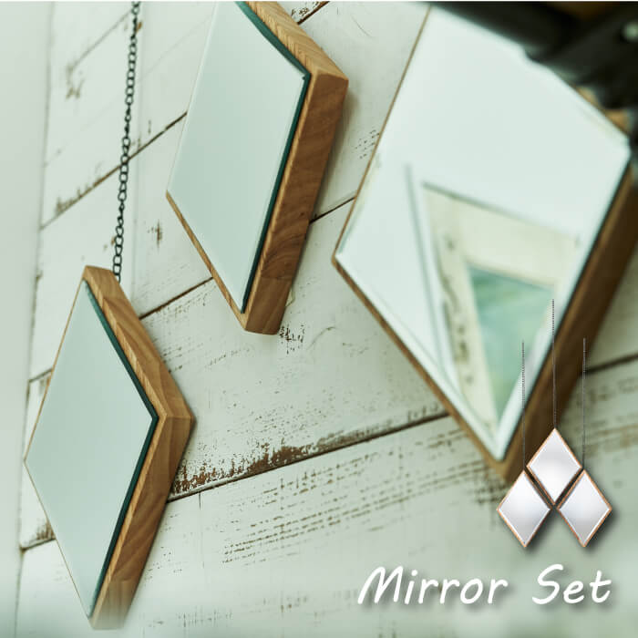 楽天市場】ダイヤモンド ミラー 3点セット 鏡 ウォールミラー 壁掛け