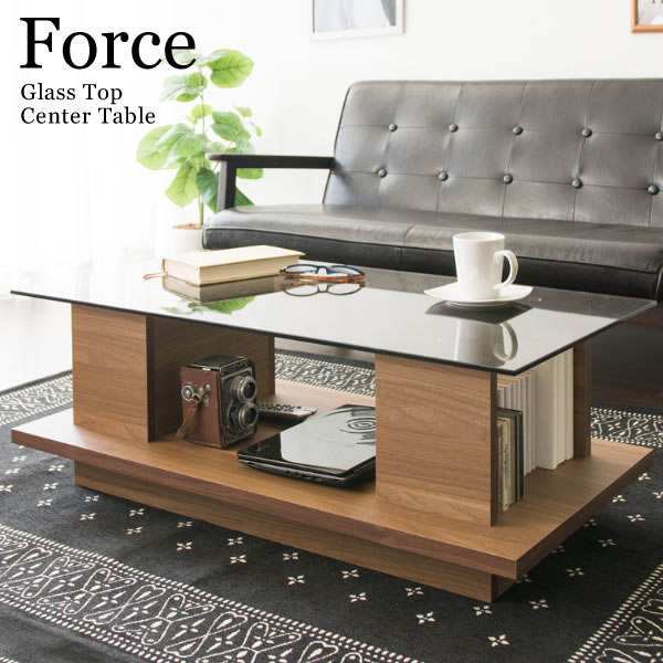 速達メール便送料無料 センターテーブル Force フォルス おしゃれ 高級感 モダン ガラス 収納付き リビングテーブル ガラステーブル ロー テーブル ロー テーブル 収納付きテーブル 木製 北欧 アンティーク シンプル 男前 西海岸 Ct 9045 送料無料 アウトレット