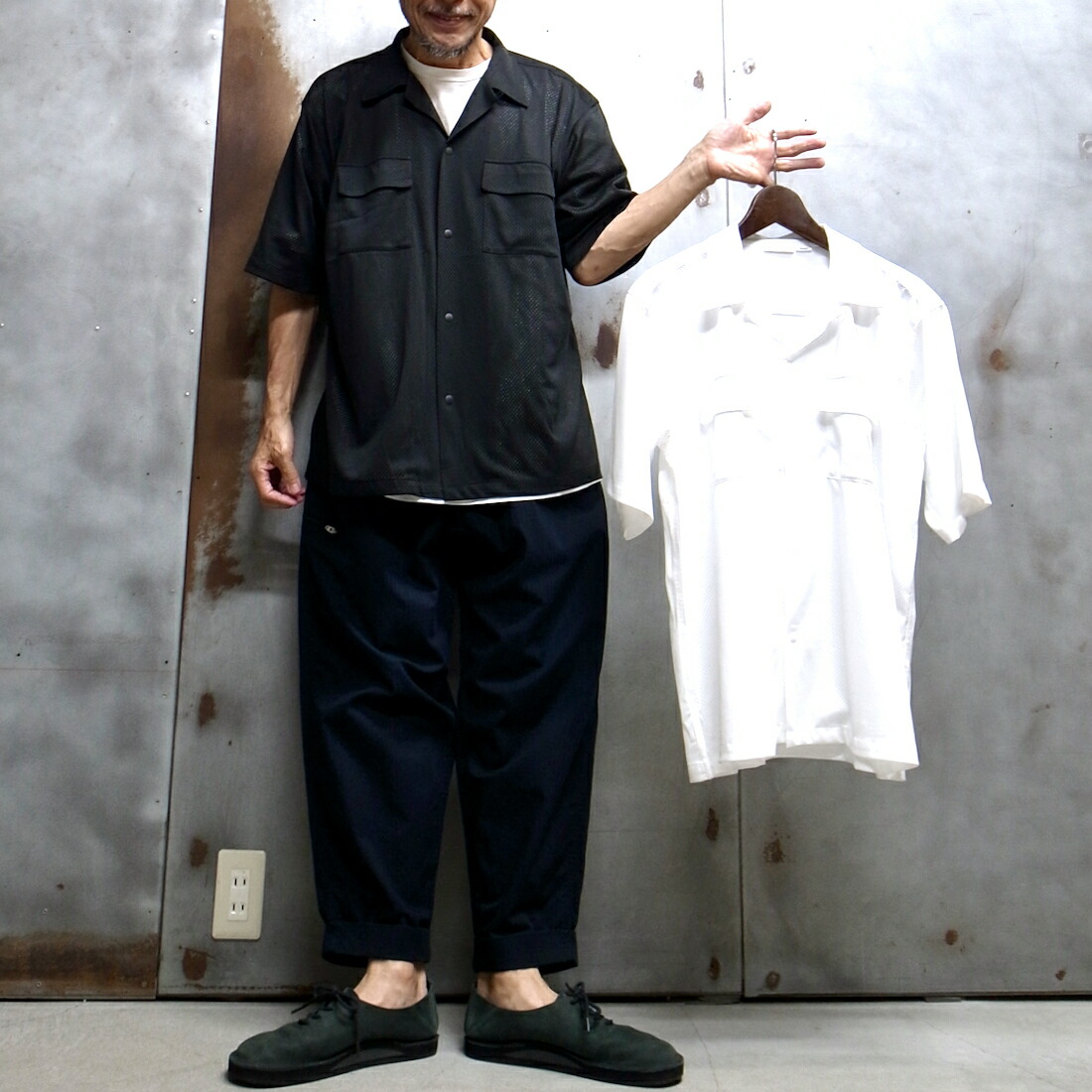 ［2026夏の新作］【 BURLAP OUTFITTER / バーラップ アウトフィッター 】 MESH CAMP SHIRT / メッシュキャンプシャツ 吸汗・高通気性バードアイメッシュ素材｜ALL DAY DAY LIGHT