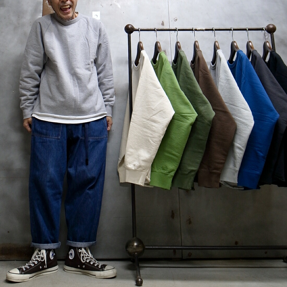 【 WALLA WALLA SPORT / ワラワラスポーツ 】 13OZ CREW SWEAT SHIRT / 13OZ クルー スウェット シャツ ◆ 米国製生地使用 日本製