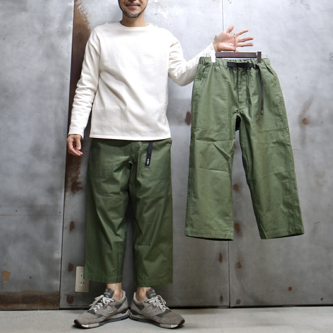 【【 WILD THINGS ワイルドシングス 】 WT23033SK LIGHT BACK SATIN CROPPED PANTS  ライト バックサテン クロップドパンツ ベーカーパンツ ワイドパンツ クライミングパンツ ALL DAY DAY LIGHT