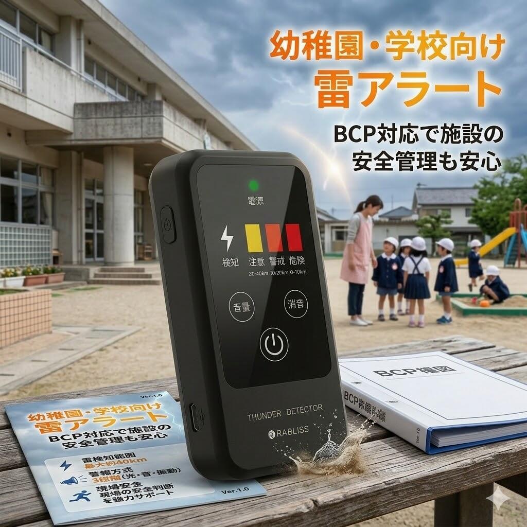 【BCP対策向け】雷検知器 雷アラート 落雷警報器 雷警報器 雷検知 雷感知センサー 落雷対策 雷対策 防災グッズ BCP対策 安全管理 工事現場 建設現場 屋外作業 工場 ゴルフ場 登山 キャンプ アウトドア 防水 IP54 防塵 小型 軽量 携帯型 コンパクト 雷接近通知 雷サージ対策｜lilyan