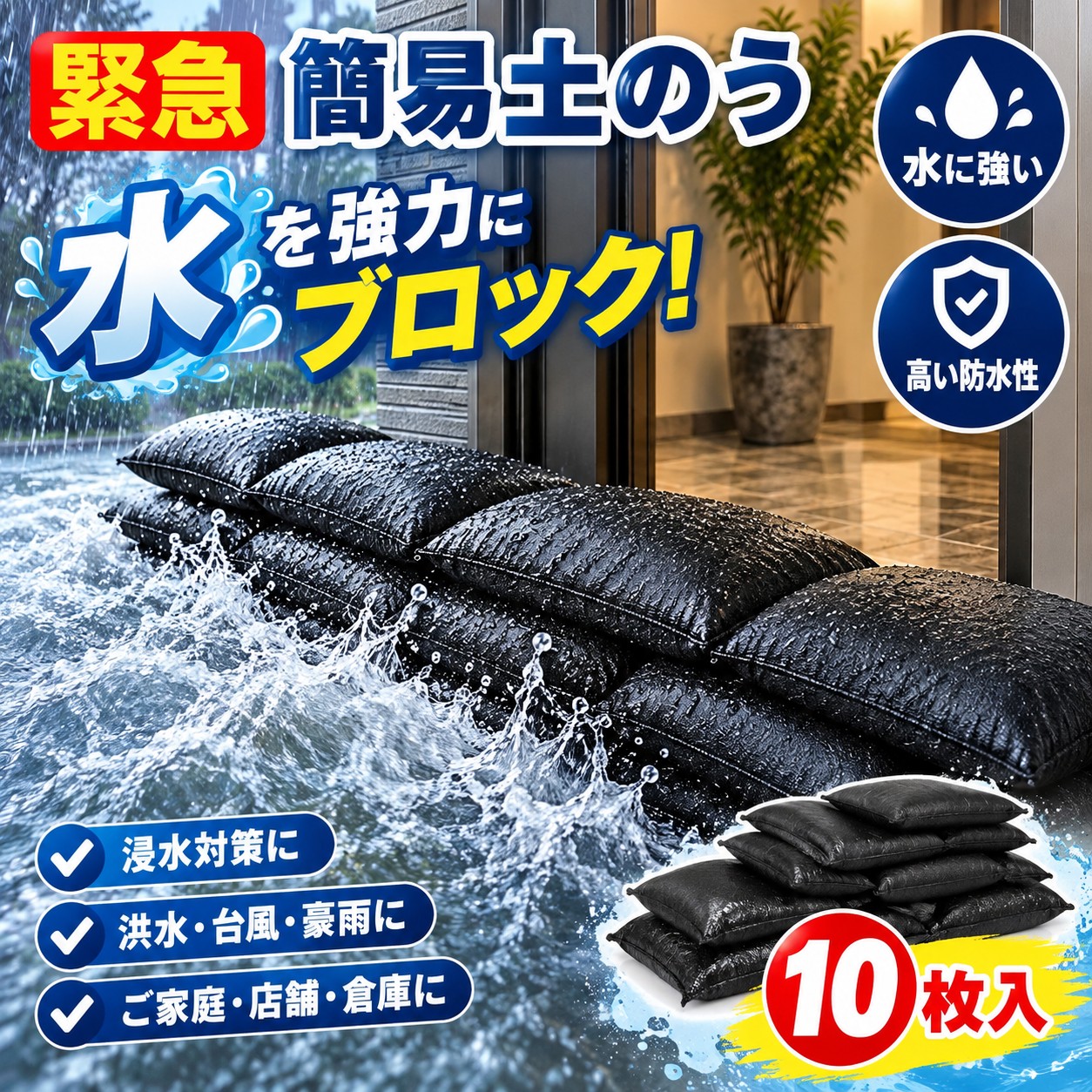 RABLISS 吸水式簡易土のう 10枚入(KO375)