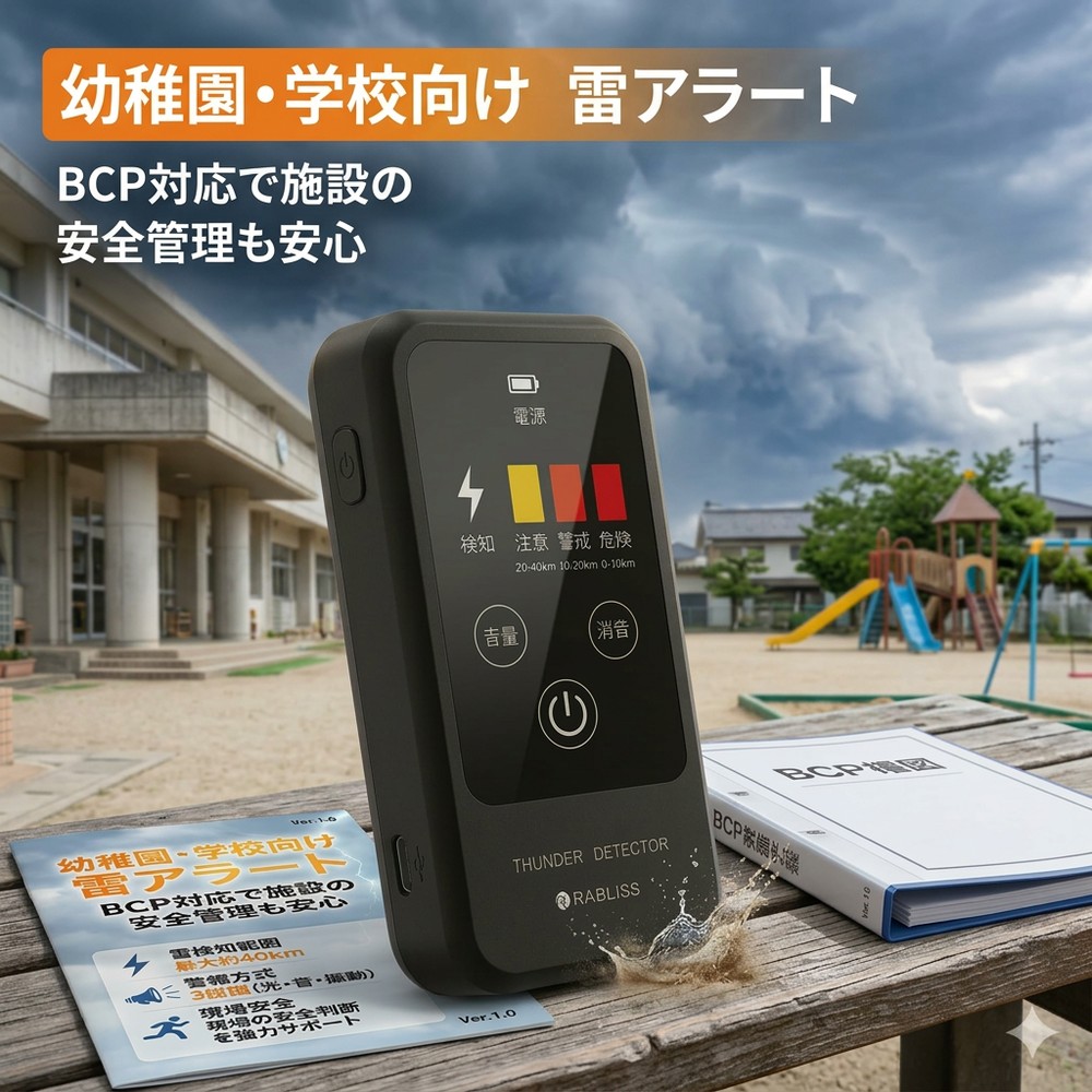 【BCP対策の必需品】雷アラート 雷検知器 落雷警報器 雷警報器 学校 幼稚園 保育園 教育機関向け 安全管理 防災グッズ 携帯型 雷感知センサー 防水 IP54 小型 コンパクト 落雷対策 雷接近通知 屋外 プール 部活｜lilyan 11,396円