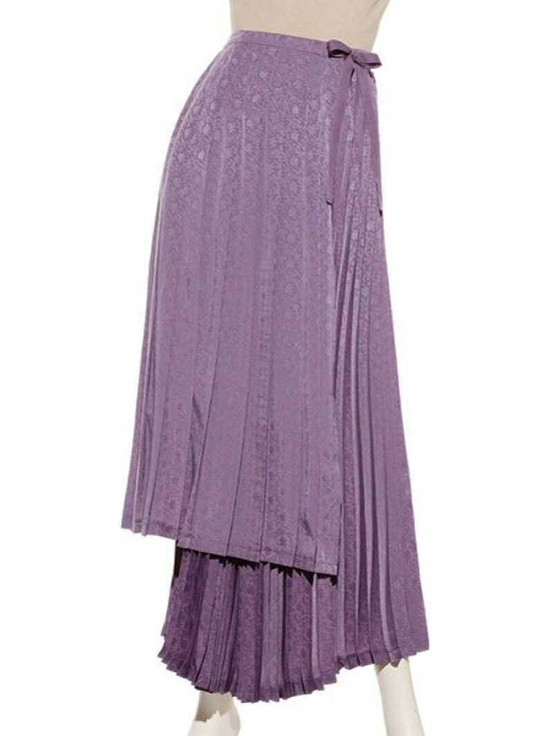 ジャガードプリーツラップスカート Lily Brown リリーブラウン