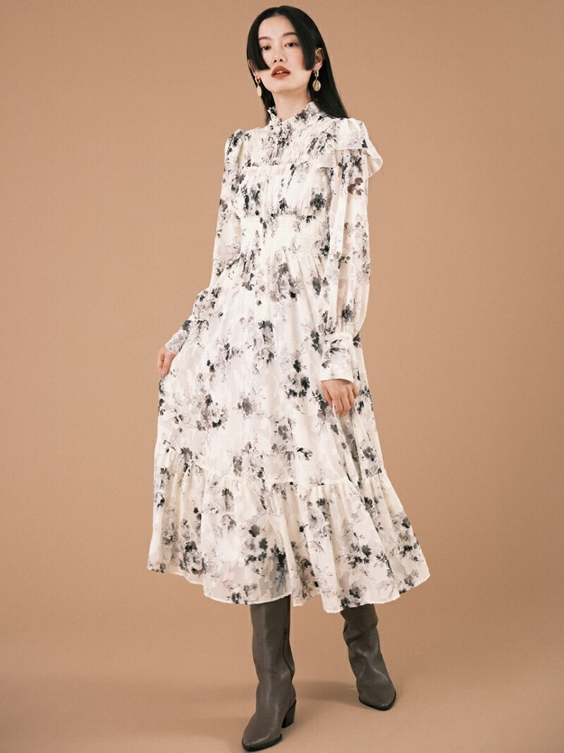 SALE／30%OFF】フローラルラッフルワンピース Lily Brown リリー 
