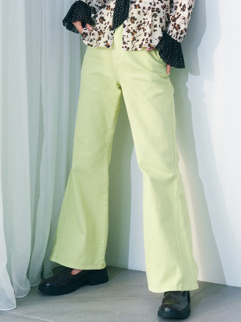 【WEB限定00サイズ】ストレッチフレアデニムパンツ LILY BROWN リリーブラウン パンツ ジーンズ・デニムパンツ ブラウン イエロー【送料無料】[ Fashion]