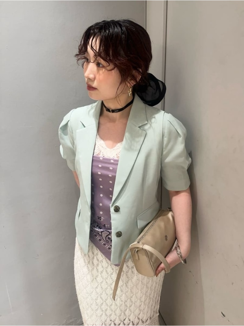 【LUMISHADE】 ハーフスリーブジャケット LILY BROWN リリー赤銅色 ジャケット・アウター テーラードジャケット・ブレザー 赤銅色 ベージュ 米国海軍【貨物輸送無料】[ Fashion]