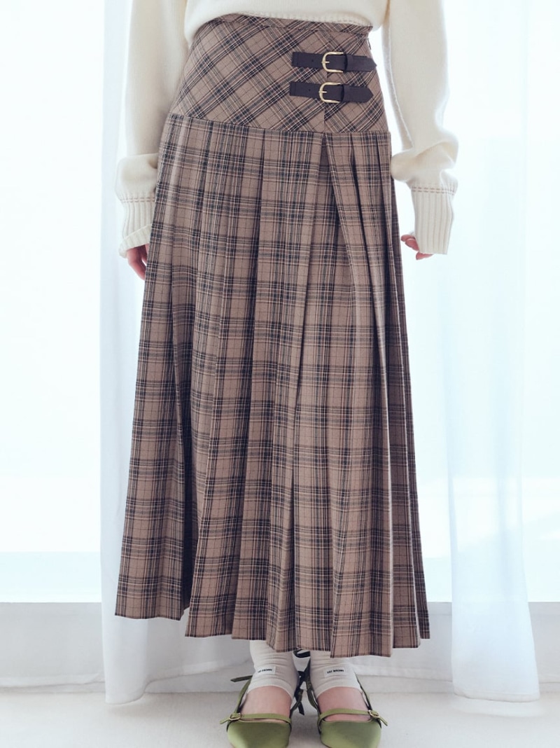 【SALE／50%OFF】ベルテッドプリーツスカショーパン LILY BROWN リリーブラウン スカート その他のスカート ベージュ ネイビー レッド【RBA_E】【送料無料】[ Fashion]