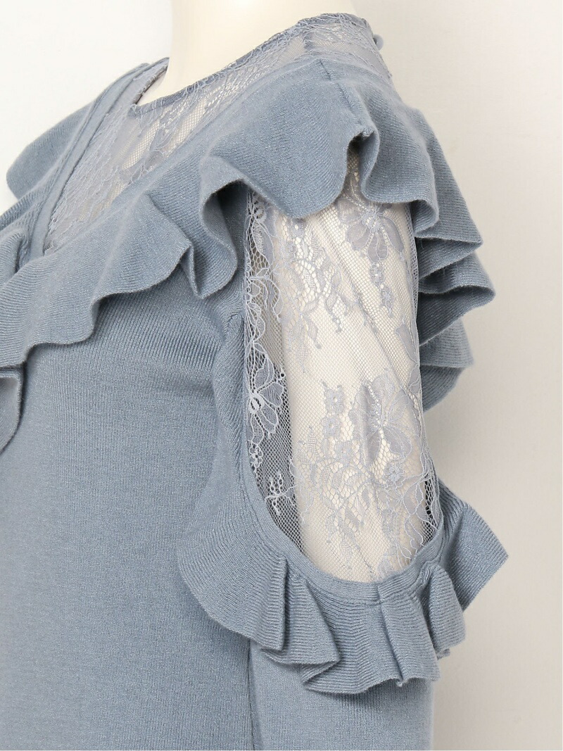 楽天市場 Sale 45 Off フリルニットワンピース Lily Brown リリーブラウン ワンピース ニットワンピース ベージュ ブラック ブルー Rba E 送料無料 Rakuten Fashion Lily Brown リリーブラウン