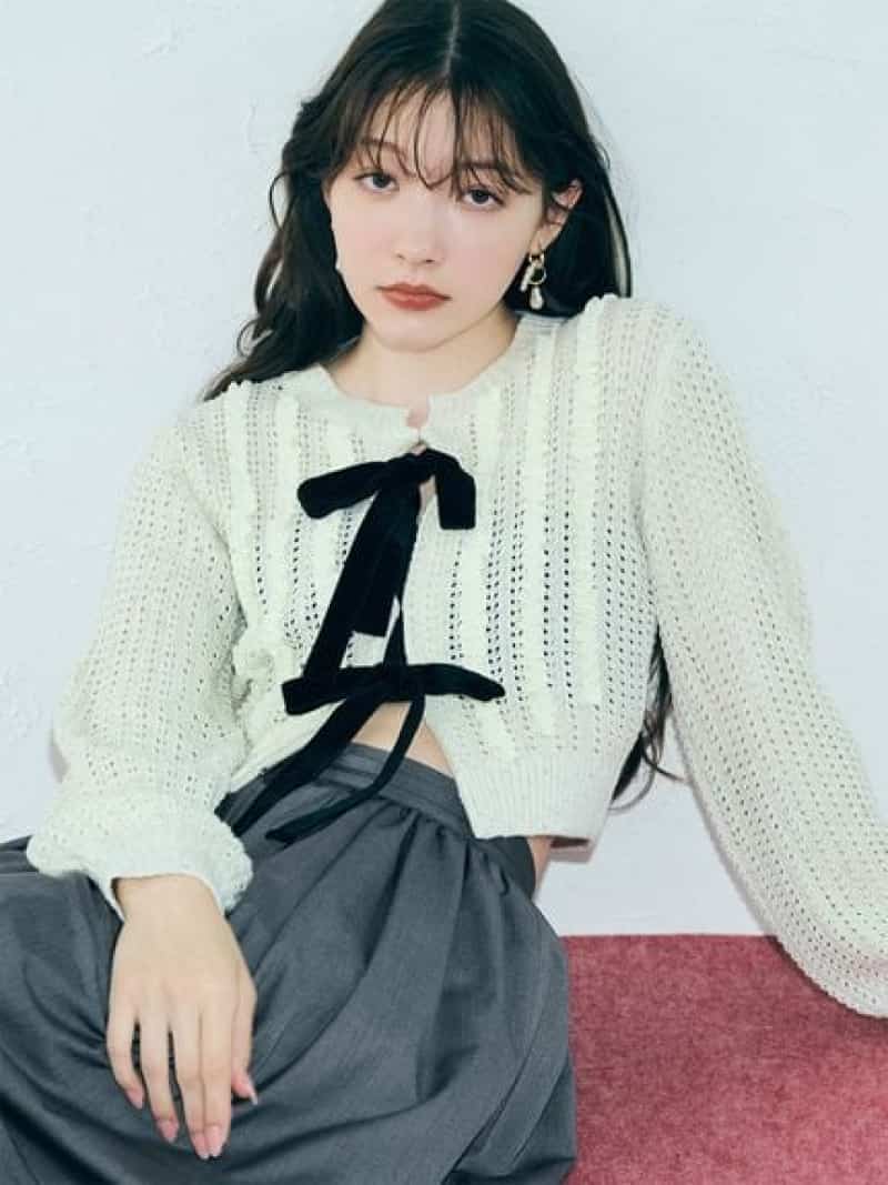 楽天市場】ミックスニットカーデ LILY BROWN リリーブラウン