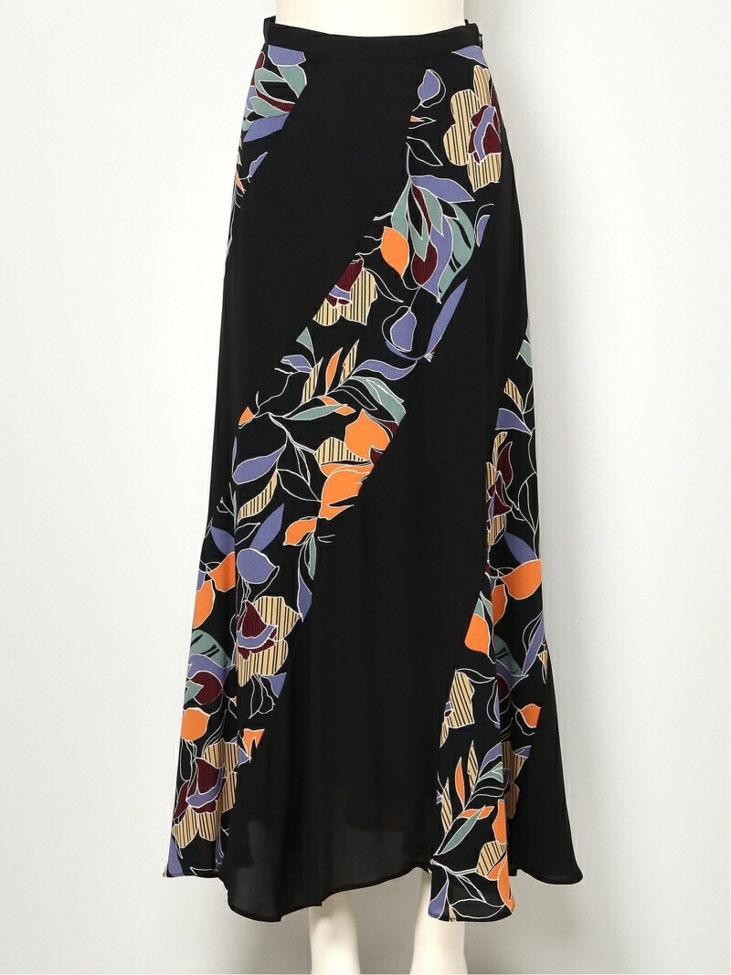 大花柄パッチワークスカート Lily Brown リリーブラウン スカート